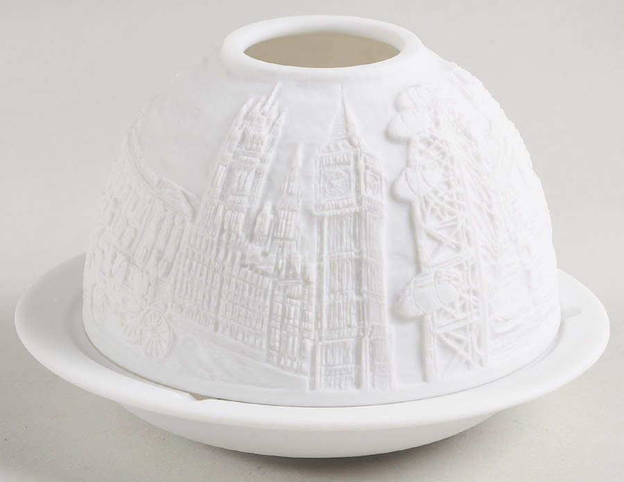 Bernardaud Lithophane Candle Votive London - Boxed by Bernardaud-1