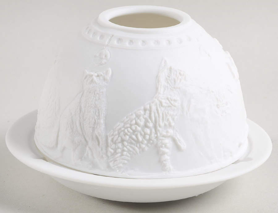Bernardaud Lithophane Candle Votive Cats - Boxed by Bernardaud-1