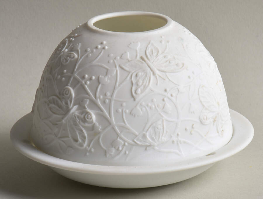 Bernardaud Lithophane Candle Votive Butterflies In Flight - Boxed by Bernardaud-1