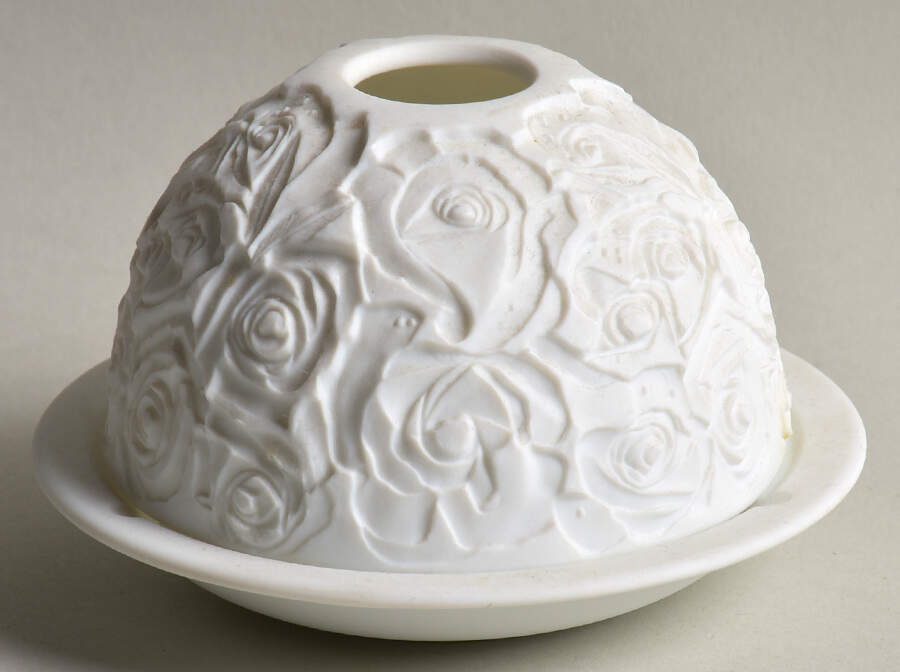 Bernardaud Lithophane Candle Votive Bouquet Of Roses - With Box by Bernardaud-1