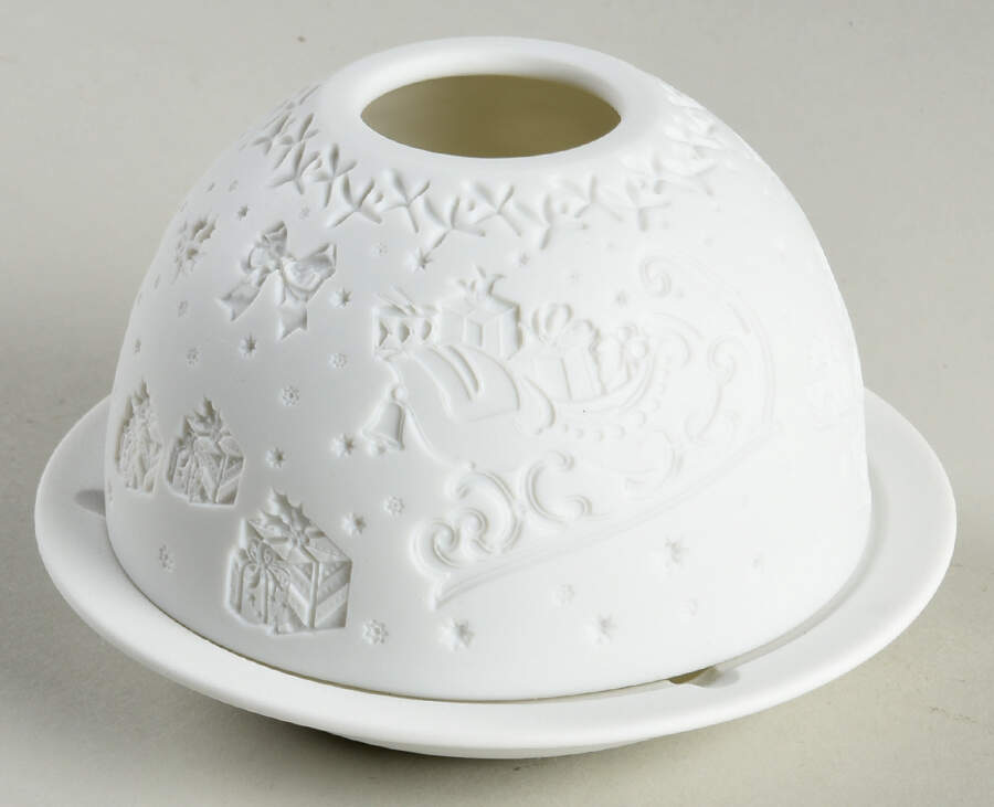 Bernardaud Lithophane Candle Votive Noel - Boxed by Bernardaud-1
