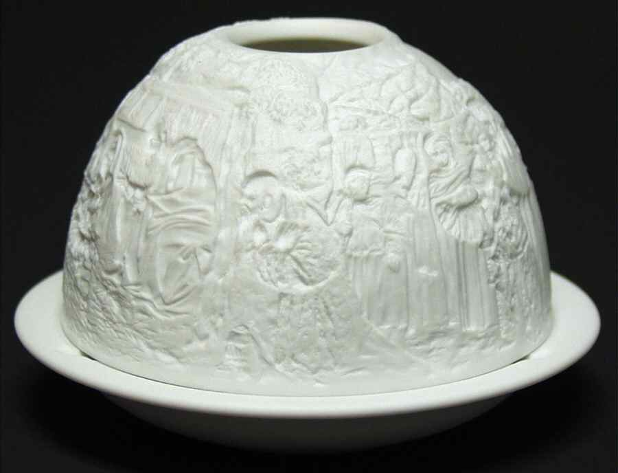 Bernardaud Lithophane Candle Votive The Nativity - Boxed by Bernardaud-1