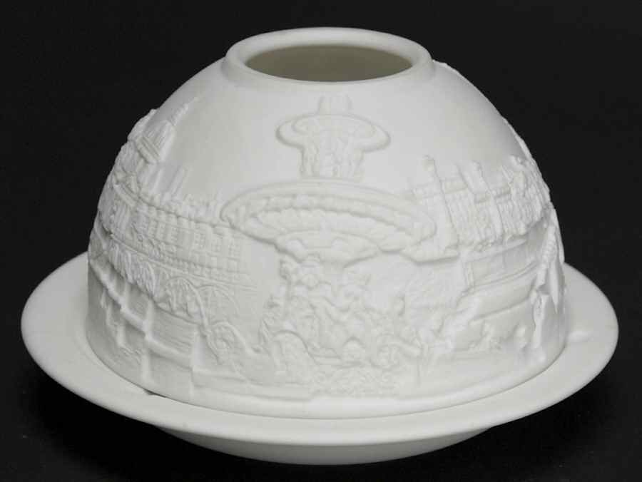 Bernardaud Lithophane Candle Votive Paris Along The Seine - Boxed by Bernardaud-1