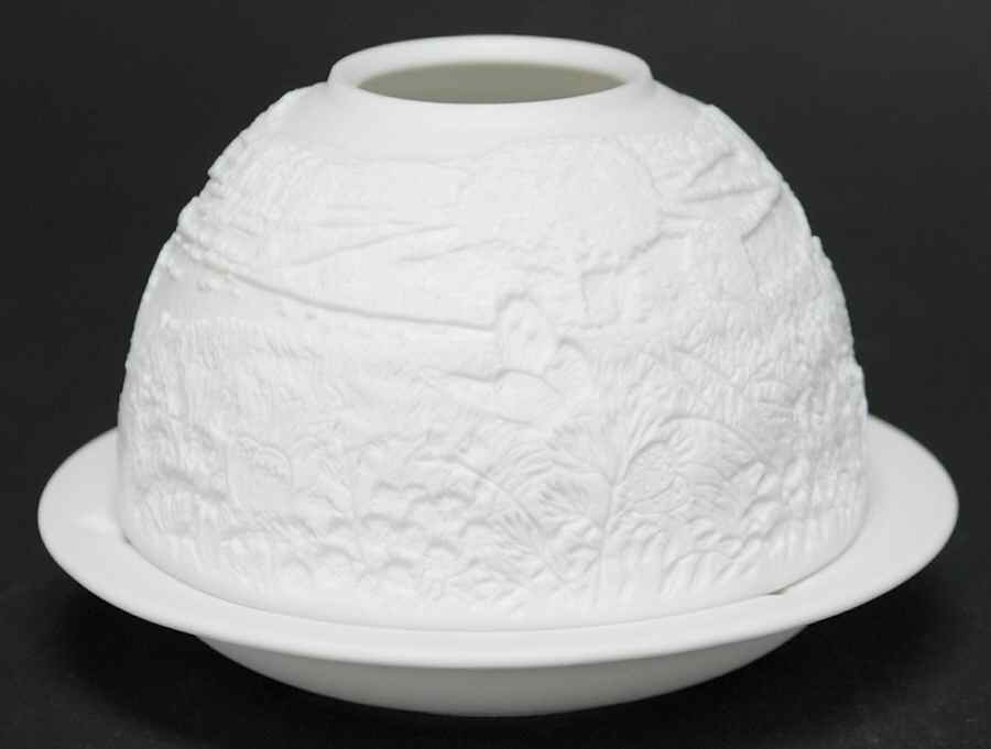 Bernardaud Lithophane Candle Votive Butterflies - Boxed by Bernardaud-1