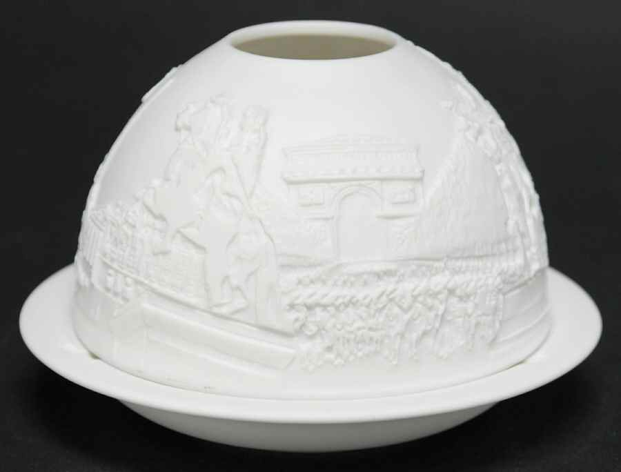 Bernardaud Lithophane Candle Votive Paris Monuments - Boxed by Bernardaud-1