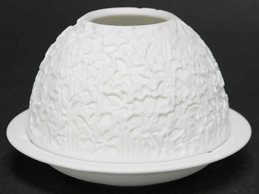 Bernardaud Lithophane Candle Votive Orchids - With Box by Bernardaud-1