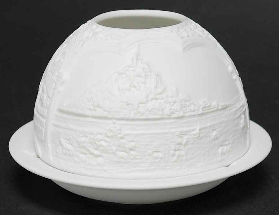 Bernardaud Lithophane Candle Votive Mont Saint Michel - Boxed by Bernardaud-1