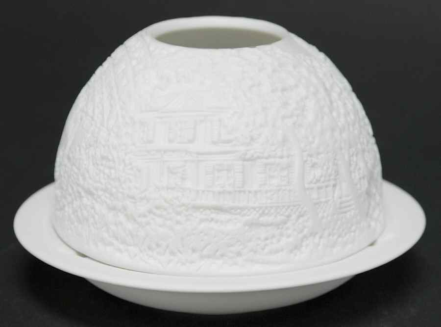 Bernardaud Lithophane Candle Votive Monet's Garden At Giverny - Boxed by Bernardaud-1
