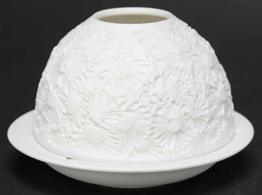 Bernardaud Lithophane Candle Votive Daisies - Boxed by Bernardaud-1