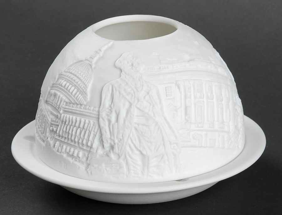 Bernardaud Lithophane Candle Votive Washington Dc - Boxed by Bernardaud-1