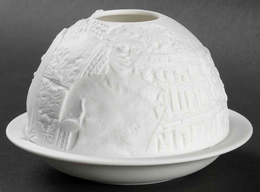Bernardaud Lithophane Candle Votive Louvre - Boxed by Bernardaud-1
