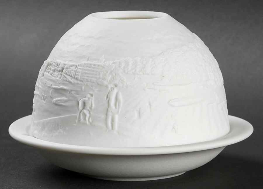 Bernardaud Lithophane Candle Votive Golf - Boxed by Bernardaud-1