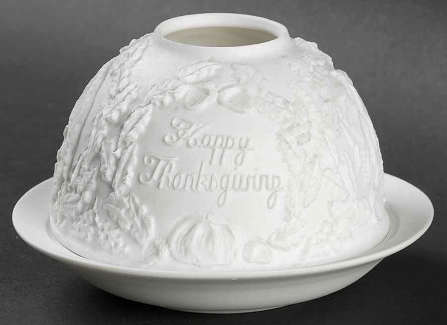 Bernardaud Lithophane Candle Votive Thanksgiving - Boxed by Bernardaud-1