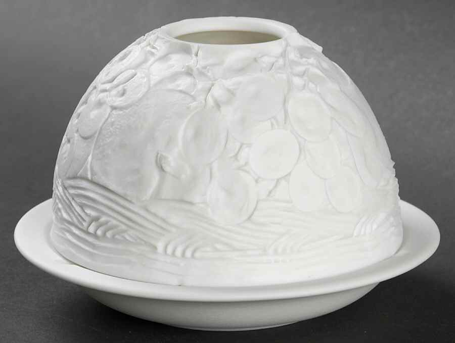 Bernardaud Lithophane Candle Votive Fruit Basket - No Box by Bernardaud-1