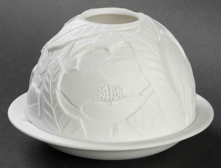 Bernardaud Lithophane Candle Votive Magnolia Blossoms - Boxed by Bernardaud-1
