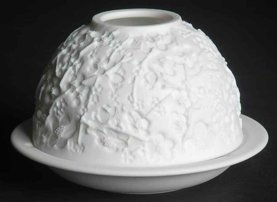 Bernardaud Lithophane Candle Votive Cherry Blossoms - Boxed by Bernardaud-1