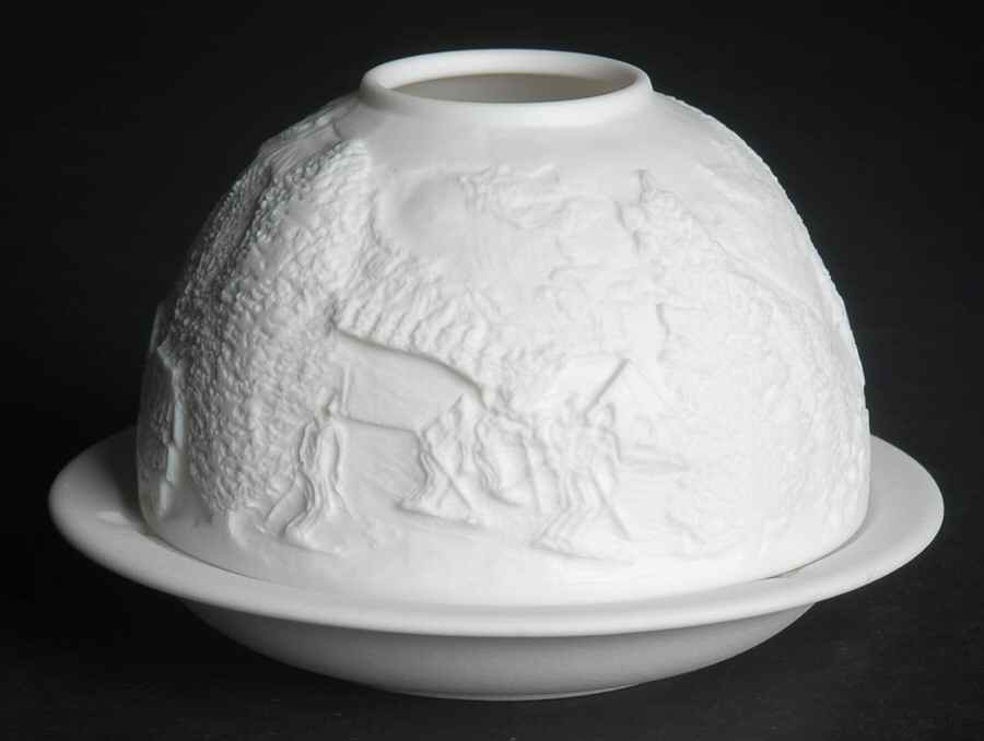 Bernardaud Lithophane Candle Votive Mountains - Boxed by Bernardaud-1