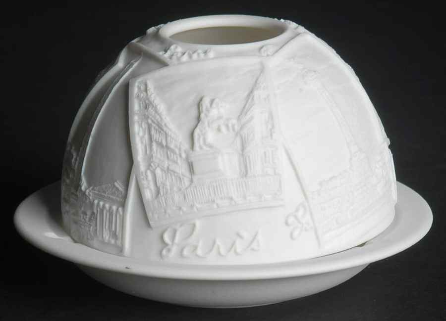 Bernardaud Lithophane Candle Votive Scenes Of Paris - Boxed by Bernardaud-1