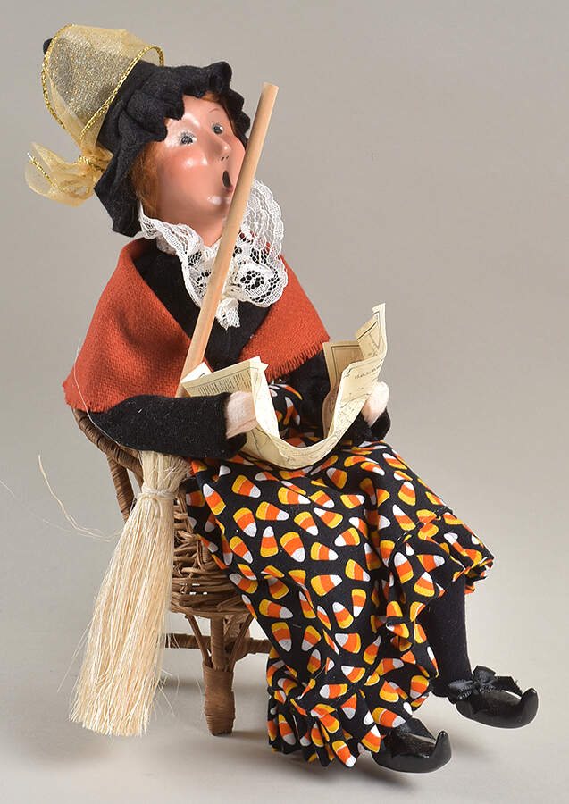 Halloween Carolers & Accessories Witch - Sitting Holding Salem Map - No Box by Byers' Choice Ltd-1