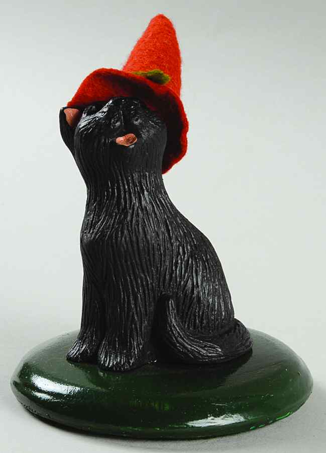 Halloween Carolers & Accessories Black Cat W/ Orange Hat - No Box by Byers' Choice Ltd-1