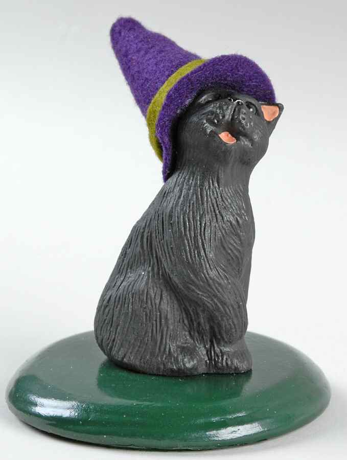 Halloween Carolers & Accessories Black Cat W/ Purple Hat - No Box by Byers' Choice Ltd-1