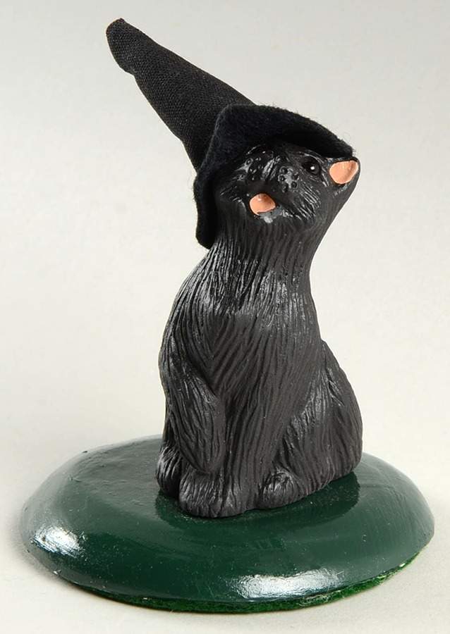 Halloween Carolers & Accessories Black Cat With Black Hat - No Box 42 by Byers' Choice Ltd-1