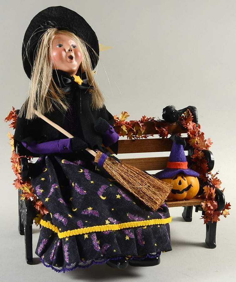 Halloween Carolers & Accessories Witch Sitting On Bench - No Box by Byers' Choice Ltd-1