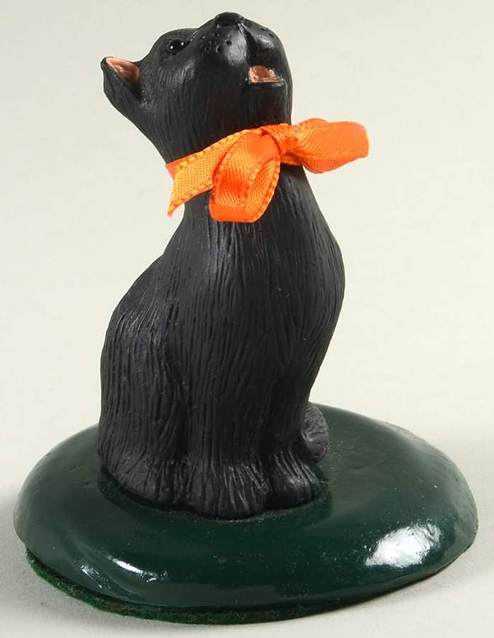 Halloween Carolers & Accessories Black Cat With Orange Bow - No Box by Byers' Choice Ltd-1