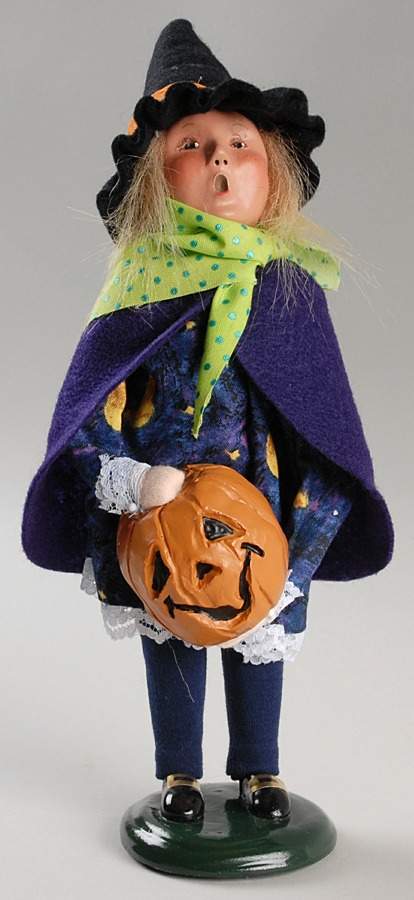 Halloween Kids Little Witch With Jack-O-Lantern - No Box by Byers' Choice Ltd-1