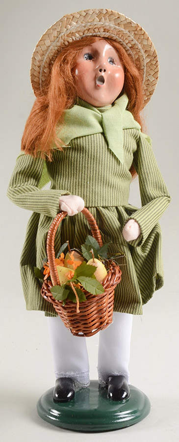 Thanksgiving & Harvest Carolers Girl With Basket Of Pears - No Box by Byers' Choice Ltd-1
