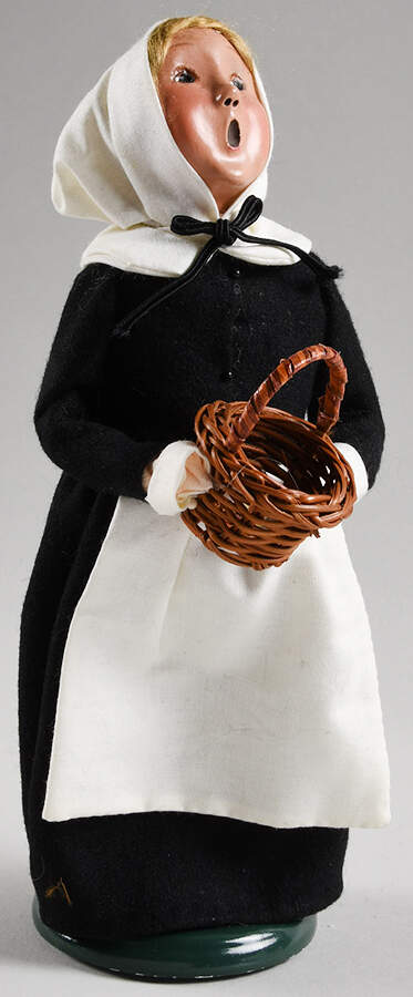 Thanksgiving & Harvest Carolers Pilgrim Girl With Basket Of Pears - No Box by Byers' Choice Ltd-1