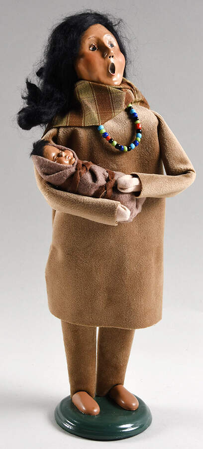 Thanksgiving & Harvest Carolers Native American Woman W/Baby - No Box by Byers' Choice Ltd-1