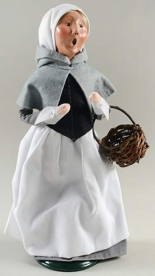Thanksgiving & Harvest Carolers Pilgrim Woman With Basket - No Box by Byers' Choice Ltd-1
