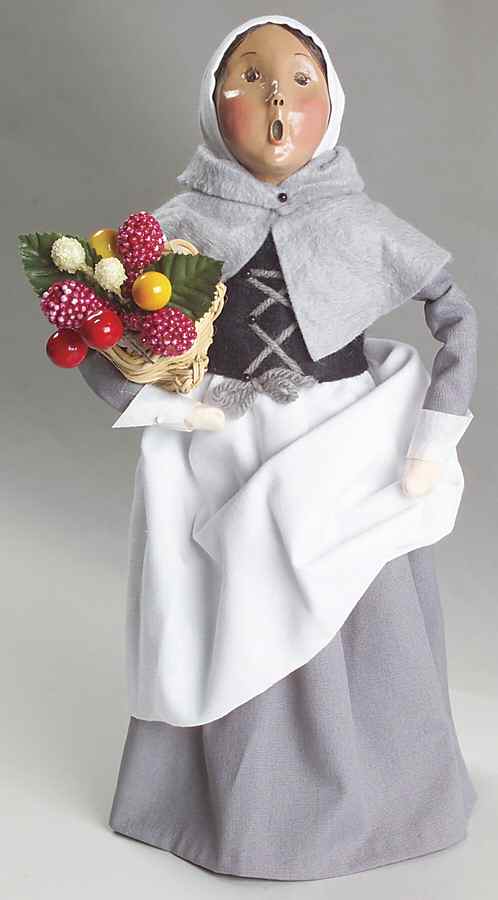 Thanksgiving & Harvest Carolers Pilgrim Woman With Cornucopia - No Box by Byers' Choice Ltd-1