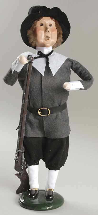 Thanksgiving & Harvest Carolers Pilgrim Man W/ Rifle-Grey - No Box by Byers' Choice Ltd-1