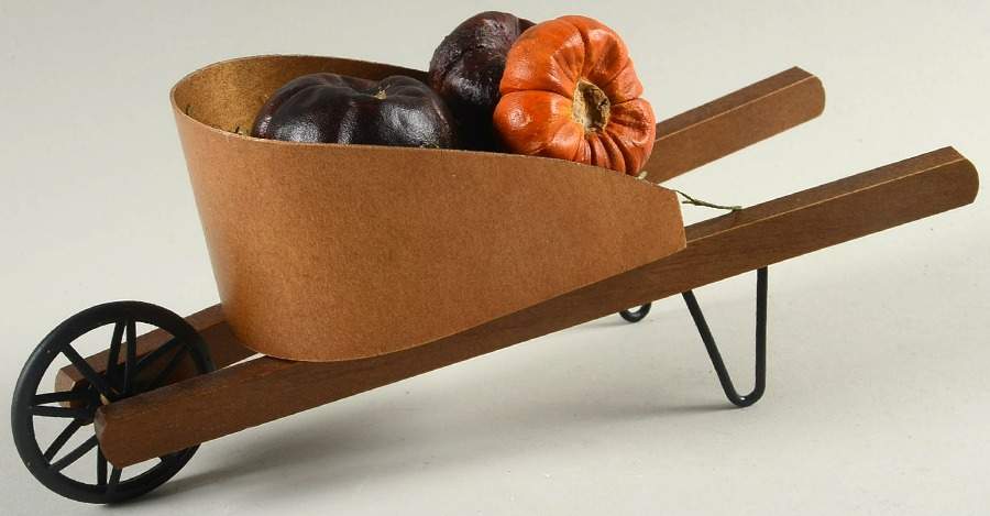 Thanksgiving & Harvest Carolers Harvest Wheelbarrow W/ Pumpkins - No Box by Byers' Choice Ltd-1