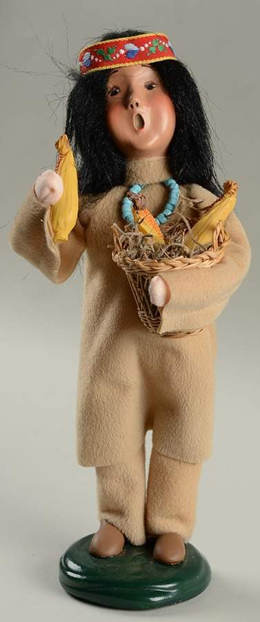 Thanksgiving & Harvest Carolers Native American Girl Basket Of Corn - No Box by Byers' Choice Ltd-1