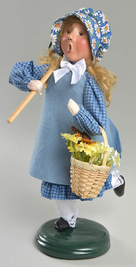 Spring & Summer Carolers Girl Gardener With Rake And Flower Bask - No Box by Byers' Choice Ltd-1