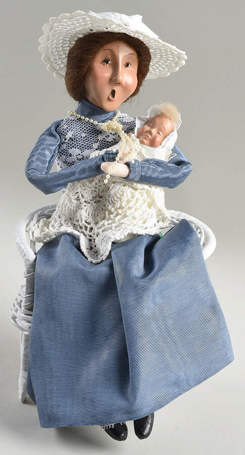 Spring & Summer Carolers Mother With Baby-Blue Dress - No Box by Byers' Choice Ltd-1