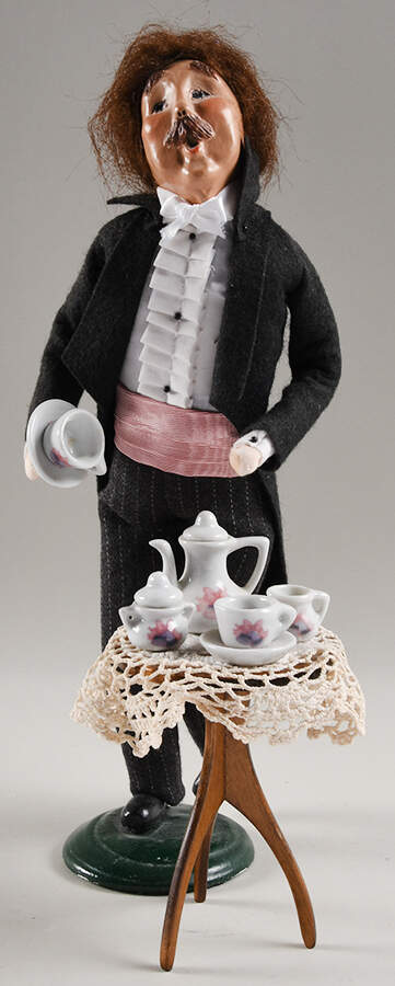 Spring & Summer Carolers Man With Tea Cup - Pink - No Box by Byers' Choice Ltd-1