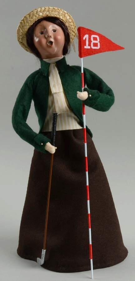 Spring & Summer Carolers Golfer-Woman With Flag - No Box by Byers' Choice Ltd-1