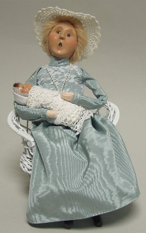 Spring & Summer Carolers Mother With Baby-Light Blue - No Box by Byers' Choice Ltd-1
