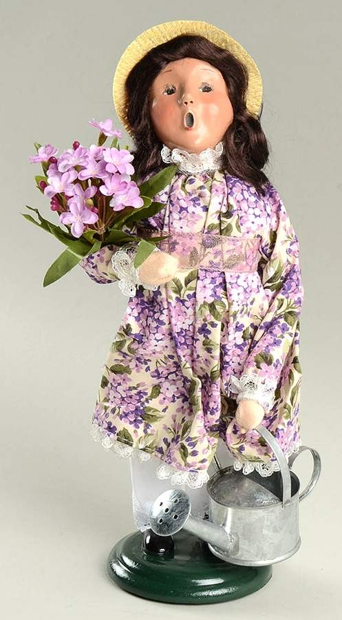 Spring & Summer Carolers Girl With Lilacs & Watering Can - No Box by Byers' Choice Ltd-1