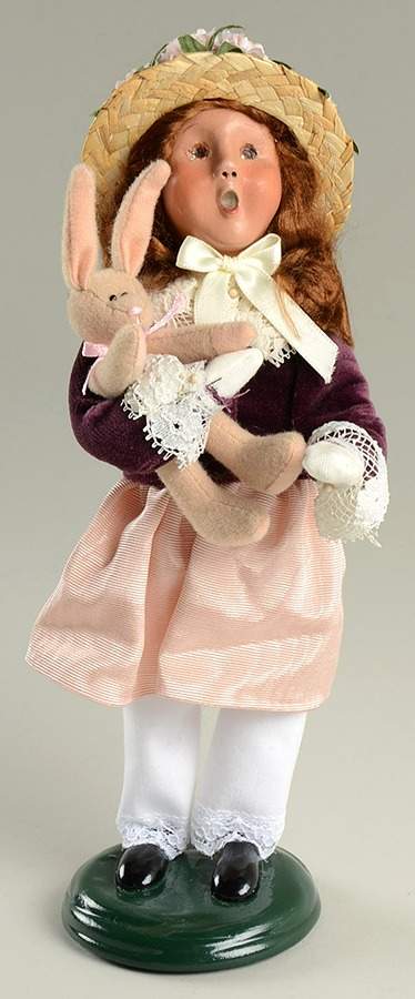 Spring & Summer Carolers Girl With Stuffed Bunny - No Box by Byers' Choice Ltd-1