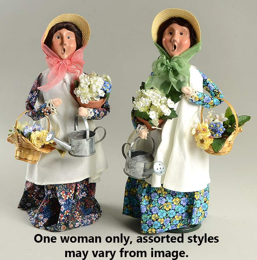 Spring & Summer Carolers Woman With Watering Can And Flower Baske - No Box by Byers' Choice Ltd-1