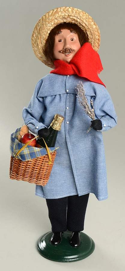 Spring & Summer Carolers Man With Picnic Basket With Wine Bottle - No Box by Byers' Choice Ltd-1