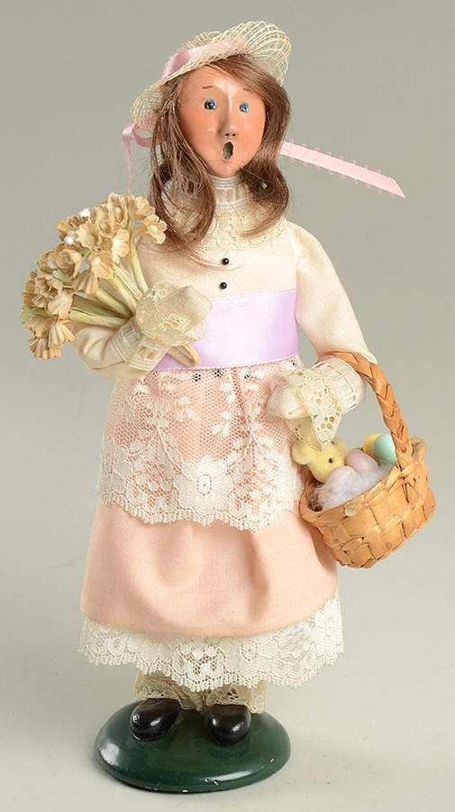 Spring & Summer Carolers Girl With Easter Basket And Flowers - No Box by Byers' Choice Ltd-1