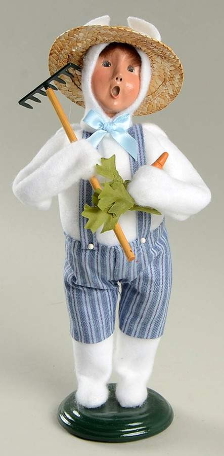 Spring & Summer Carolers Boy In Bunny Costume With Carrot And Rak - No Box by Byers' Choice Ltd-1