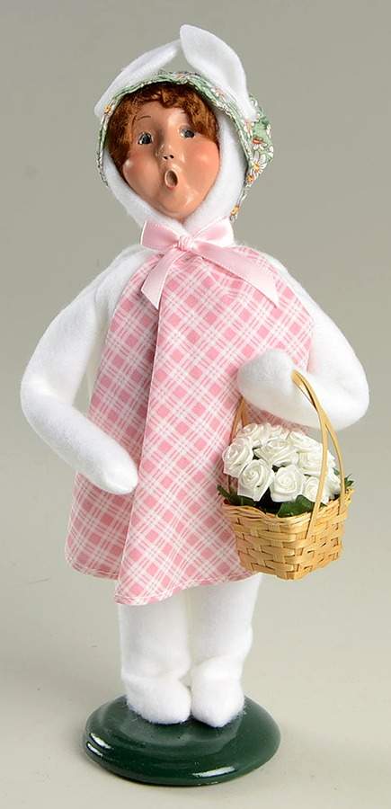 Spring & Summer Carolers Girl In Bunny Costume With Rose Basket - No Box by Byers' Choice Ltd-1