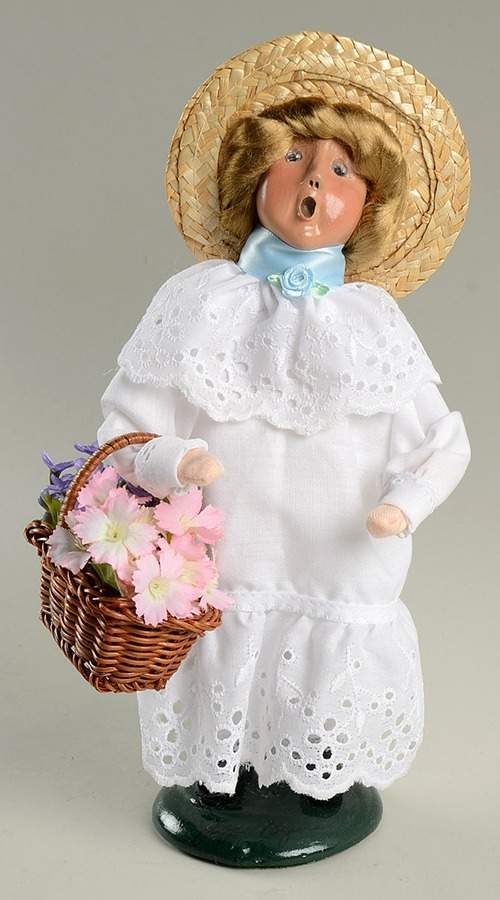 Spring & Summer Carolers Girl In White With Flower Basket - No Box by Byers' Choice Ltd-1
